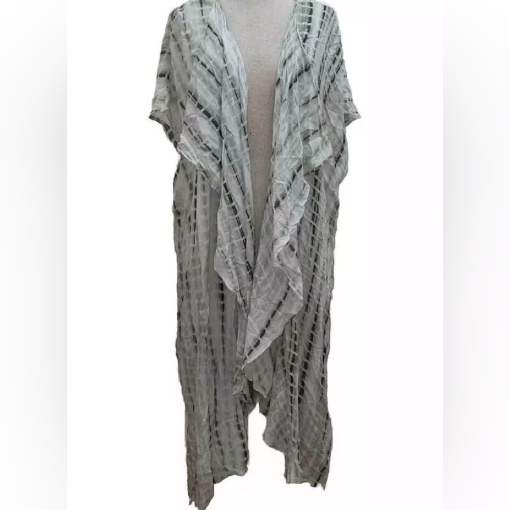 Umgee Tie Dye Bohemian Lagenlook Lightweight flowy Waterfall Kimono Size S/M
